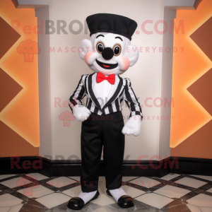 nan Mime mascot costume character dressed with a Vest and Bow ties