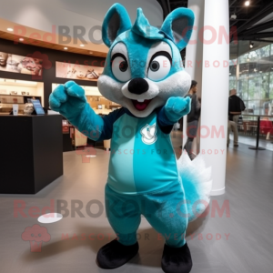 Teal eekhoorn mascotte...