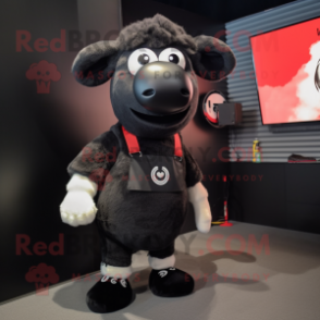 Black Sheep mascot costume character dressed with a Tank Top and Hairpins