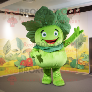 Green Cabbage Leaf mascotte...