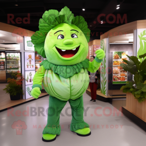 Green Cabbage Leaf maskot...