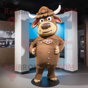 Brown Bull mascotte kostuum...