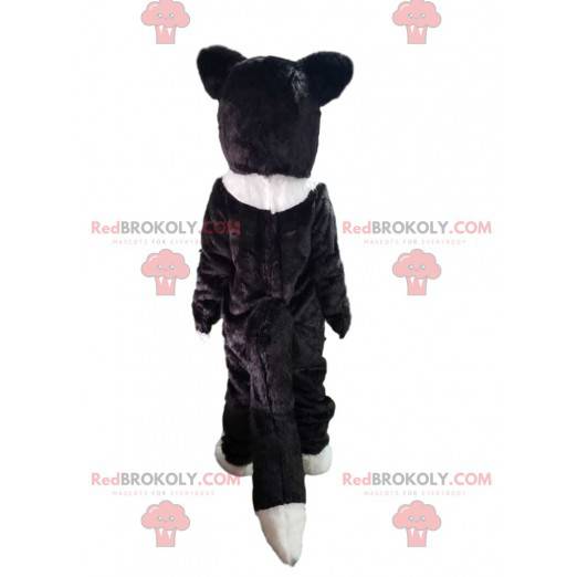 Black and white dog mascot, wolf dog costume - Redbrokoly.com