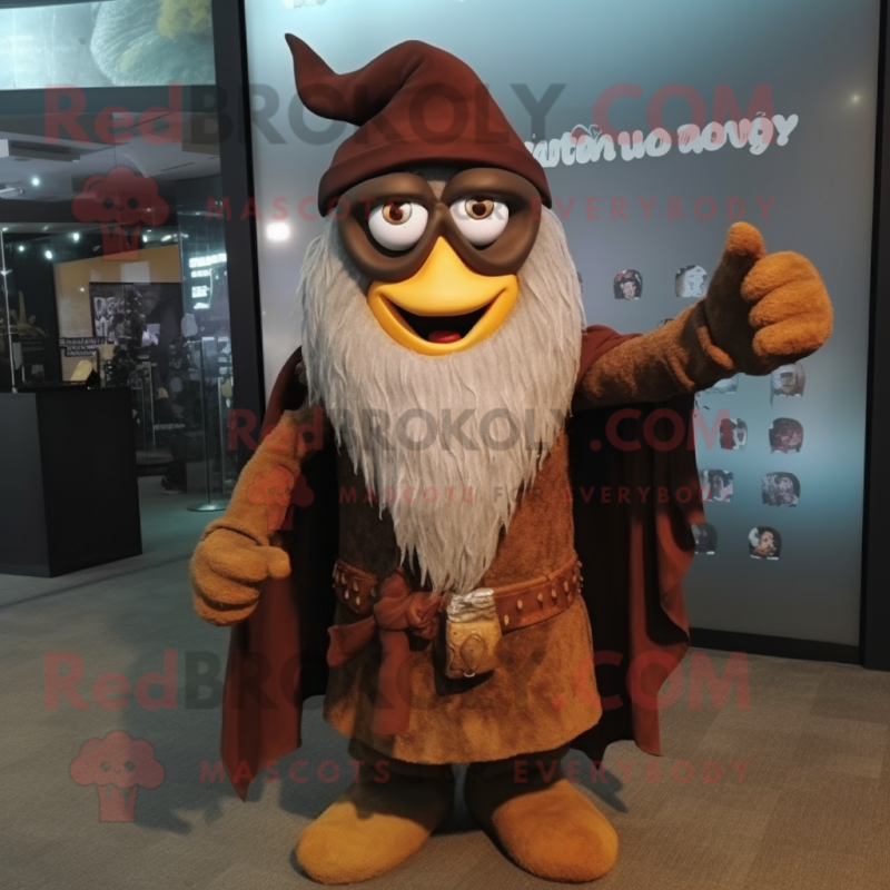 Rust Wizard mascot costume character dressed with a Shorts and Scarf clips