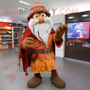 Rust Wizard mascot costume character dressed with a Shorts and Scarf clips