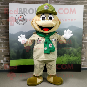 Creme grøn baret maskot...
