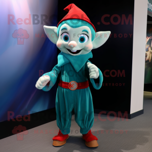 Teal Elf mascotte kostuum...