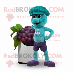 Postava maskota Teal Grape...