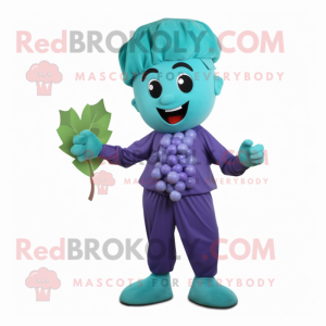 Teal Grape mascotte kostuum...