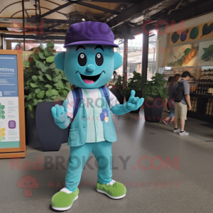 Teal Grape mascotte kostuum...