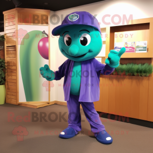 Teal Grape mascotte kostuum...