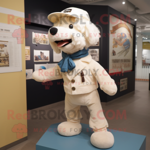 Cream Dog mascotte kostuum...