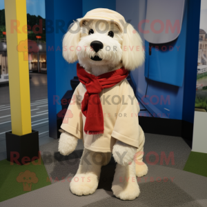 Cream Dog mascotte kostuum...