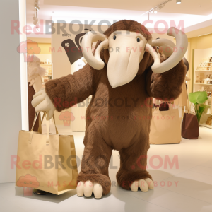 Tan Mammoth maskot kostume...