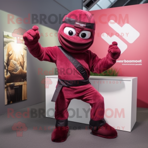 Rödbrun Ninja- maskotdräkt...