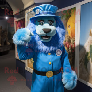 Blue Tamer Lion maskot...