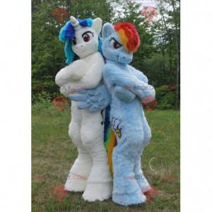 2 bunte Einhornpony-Maskottchen - Redbrokoly.com