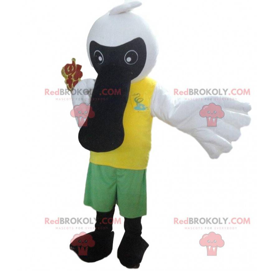 Black and white seabird mascot, large bird costume -