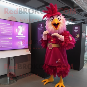 Magenta Rooster mascotte...