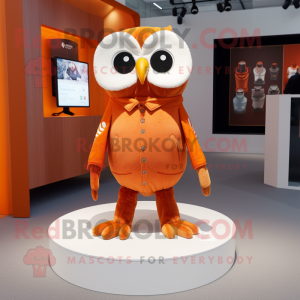 Orange Owl maskot kostym...