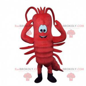 Mascotte de homard rouge géant, costume de langouste -