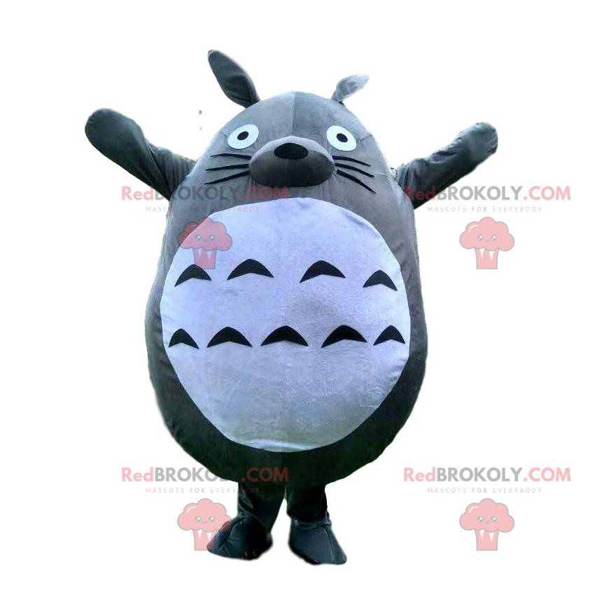 Mascota de Totoro, conejo gris y blanco, traje de dibujos