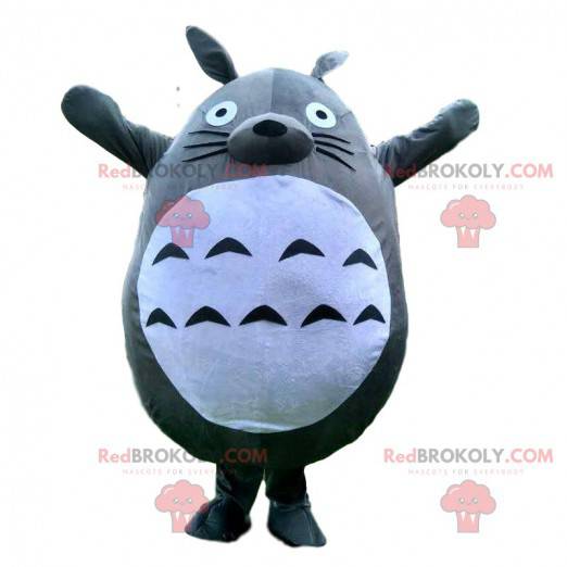 Mascotte Totoro, coniglio grigio e bianco, costume da cartone