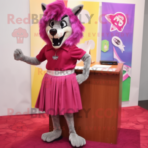 Magenta Say Wolf maskot...