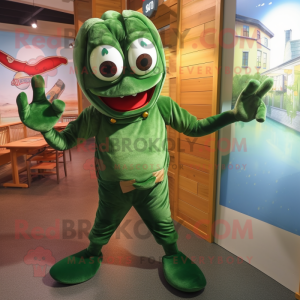 Forest Green Lobster mascot costume character dressed with a Romper and Keychains