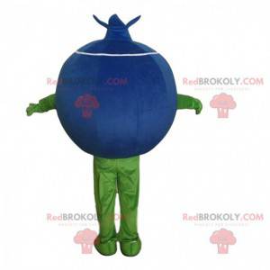 Mascotte mirtillo divertente e carino, costume di frutta -