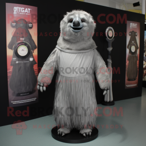 Grå Giant Sloth maskot...