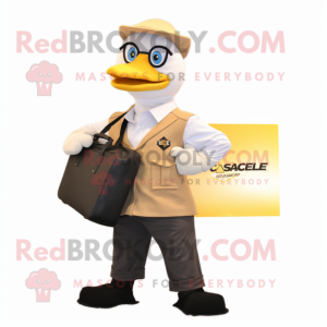 Gold Seagull maskot kostume...