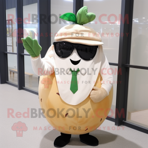 Beige melon maskot kostume...