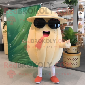 Beige melon maskot kostume...