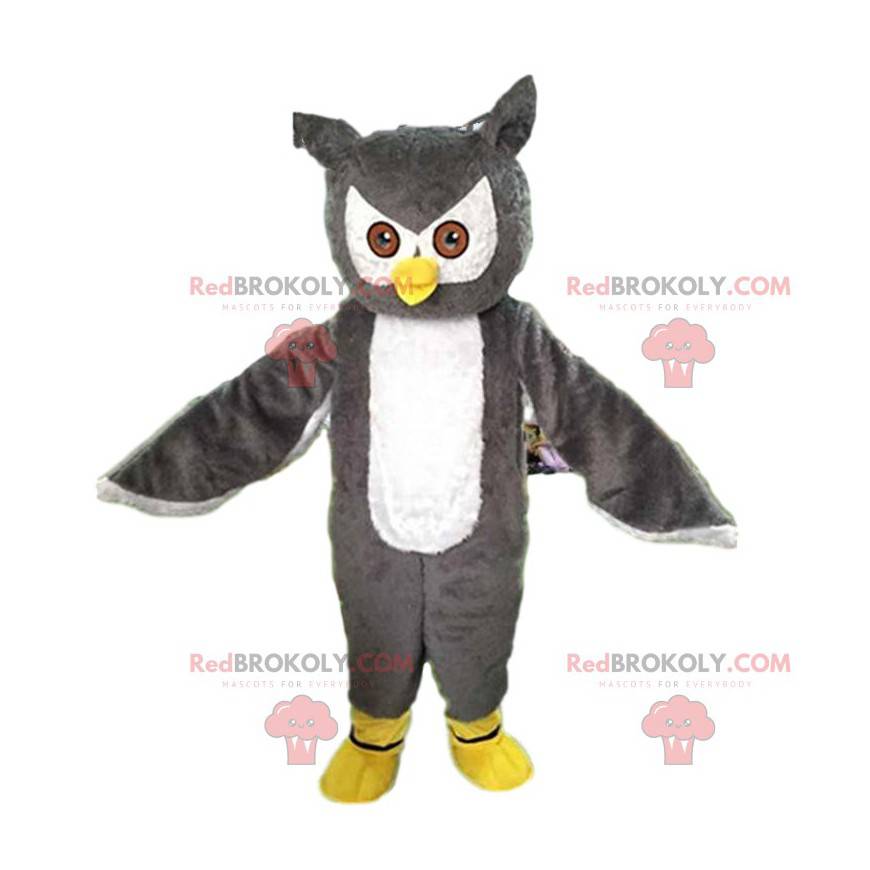 Giant and impressive gray and white owl mascot - Redbrokoly.com Giant and impressive gray and white owl mascot - Redbrokoly.com