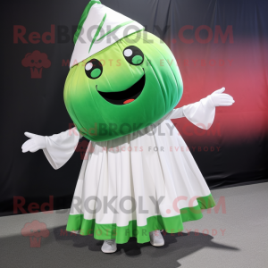 White Watermelon mascot costume character dressed with a Culottes and Wraps