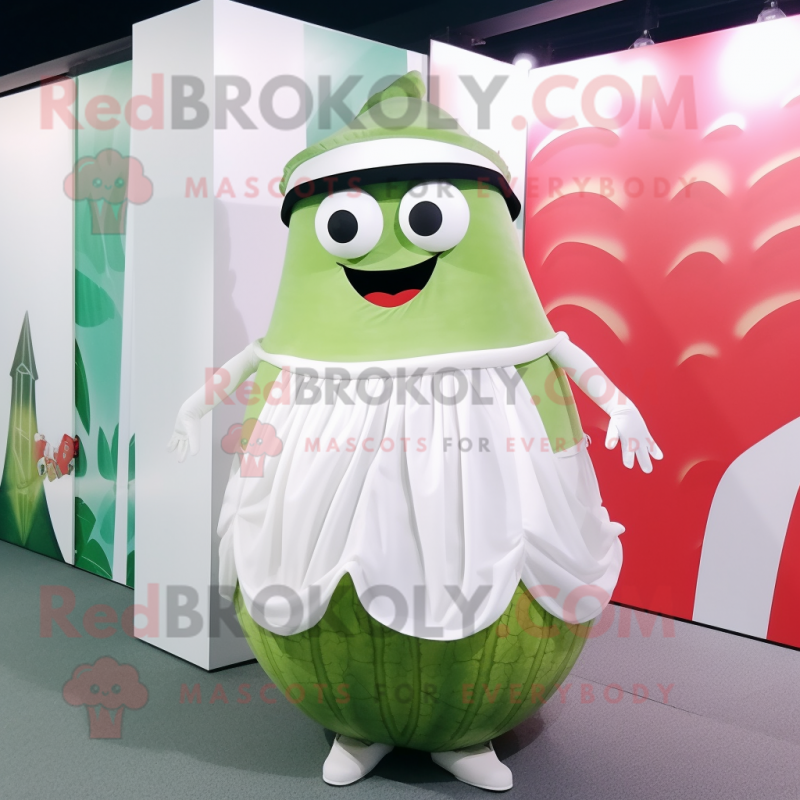 White Watermelon mascot costume character dressed with a Culottes and Wraps