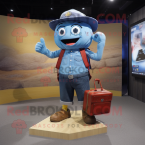 nan Pendant mascot costume character dressed with a Denim Shorts and Briefcases