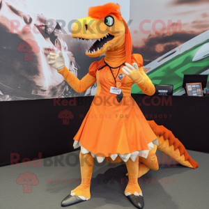 Orange Utahraptor maskot...