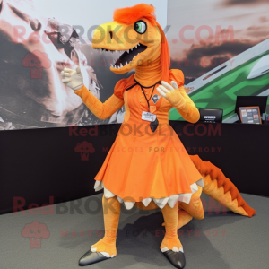 Oransje Utahraptor maskot...