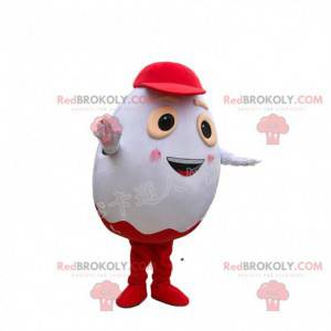 Mascot Kinder Egg, beroemd wit en rood chocolade-ei -