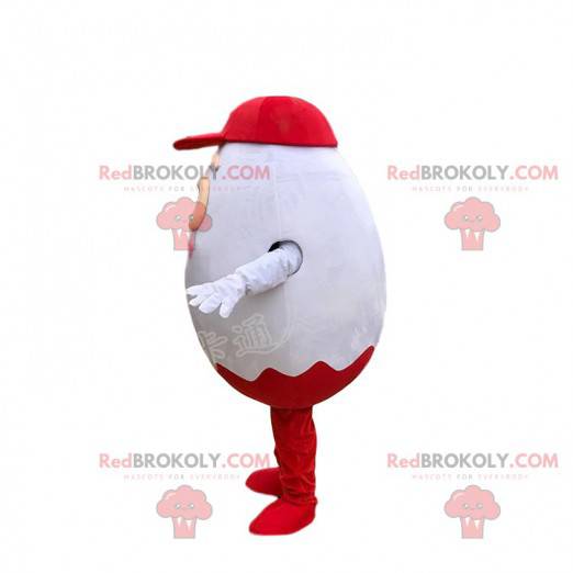 Kinder egg mascot, famous white and red chocolate egg -
