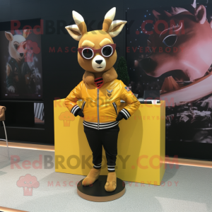 Gold Deer maskot kostyme...