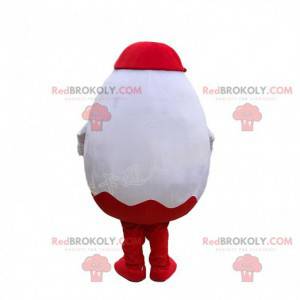 Mascot Kinder Egg, beroemd wit en rood chocolade-ei -