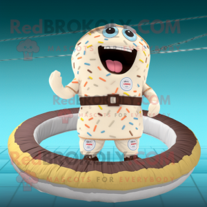 Beige Donut maskot kostym...