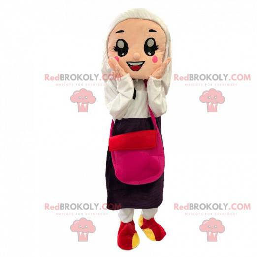 Mascotte donna velata, elegante costume donna orientale -