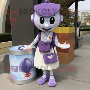 Lavender Cherry mascot costume character dressed with a Cargo Pants and Coin purses