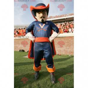 Blue and orange musketeer mascot - Redbrokoly.com