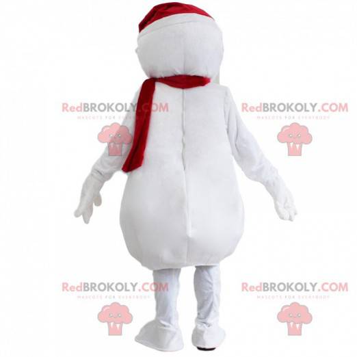 Mascote gigante do boneco de neve branco, fantasia de inverno -