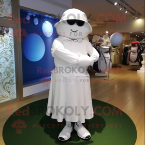 Hvid golfbold maskot...